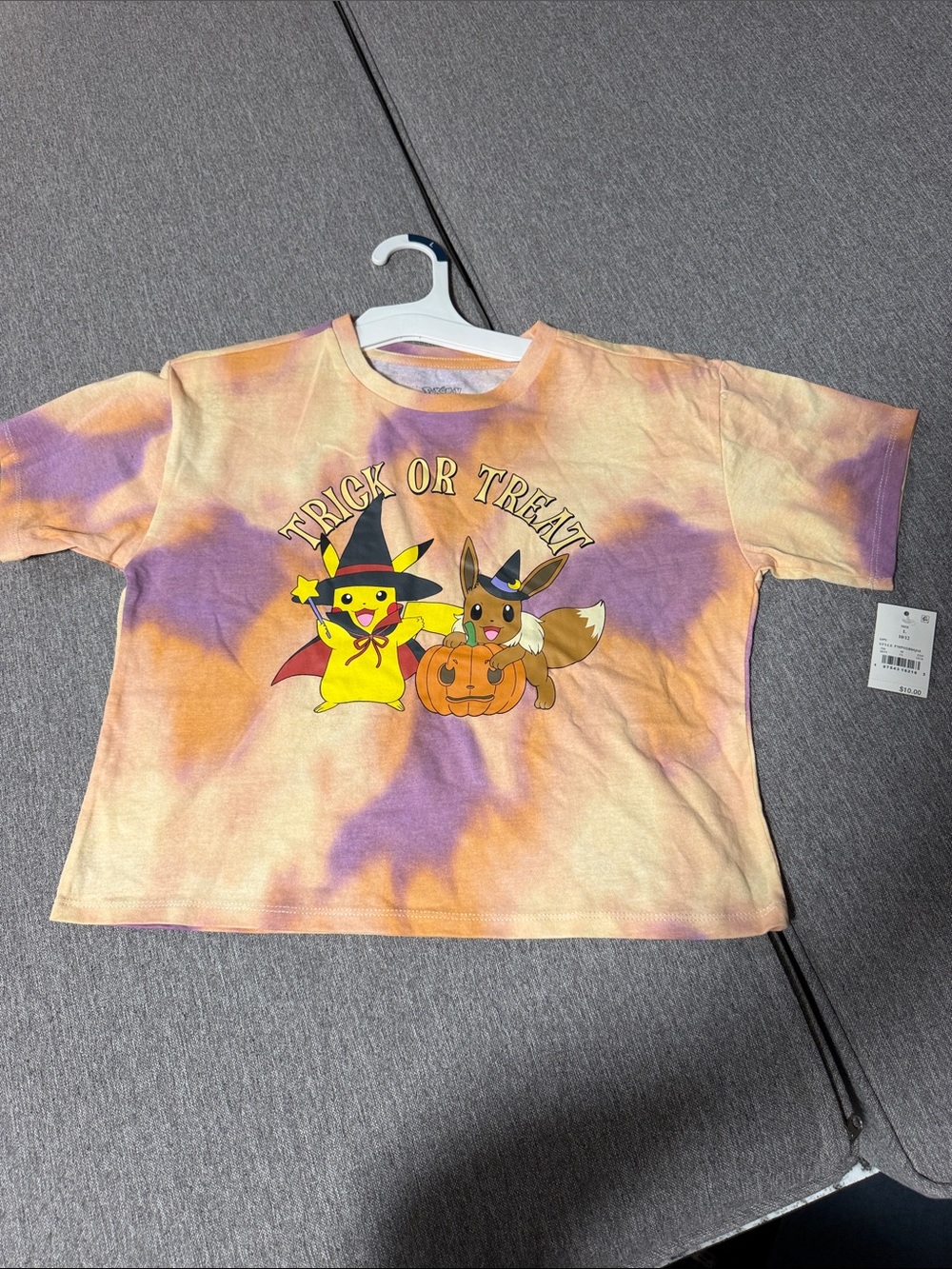 Pokemon Trick or Treat Tie-Dye Kids Costume Tee - Yellow & Purple